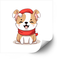 Thumbnail for Kawaii Corgi Santa Ornament Sticker | Cute Christmas Dog Vinyl Decal