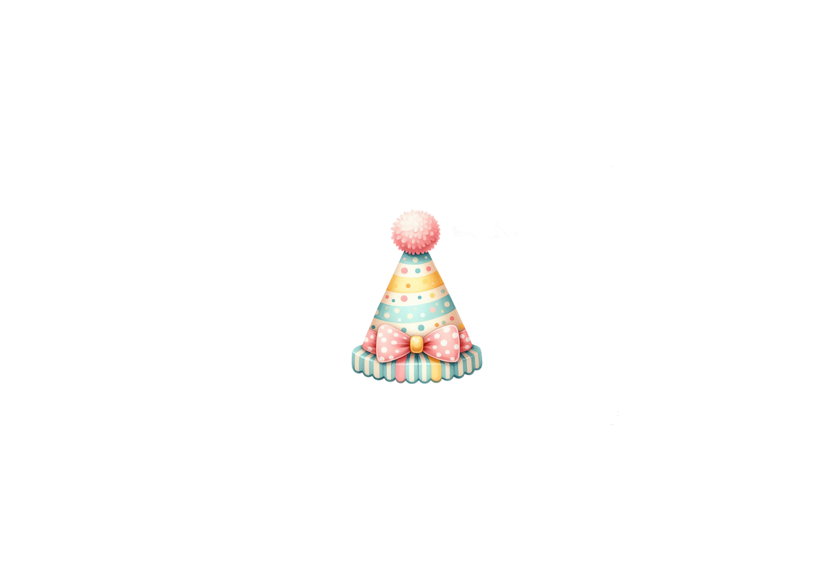 Pastel Party Hat Throw Pillow | Cute Watercolor Birthday Decorative Pillow | Kids Celebration Gift