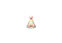 Thumbnail for Pastel Party Hat Throw Pillow | Cute Watercolor Birthday Decorative Pillow | Kids Celebration Gift