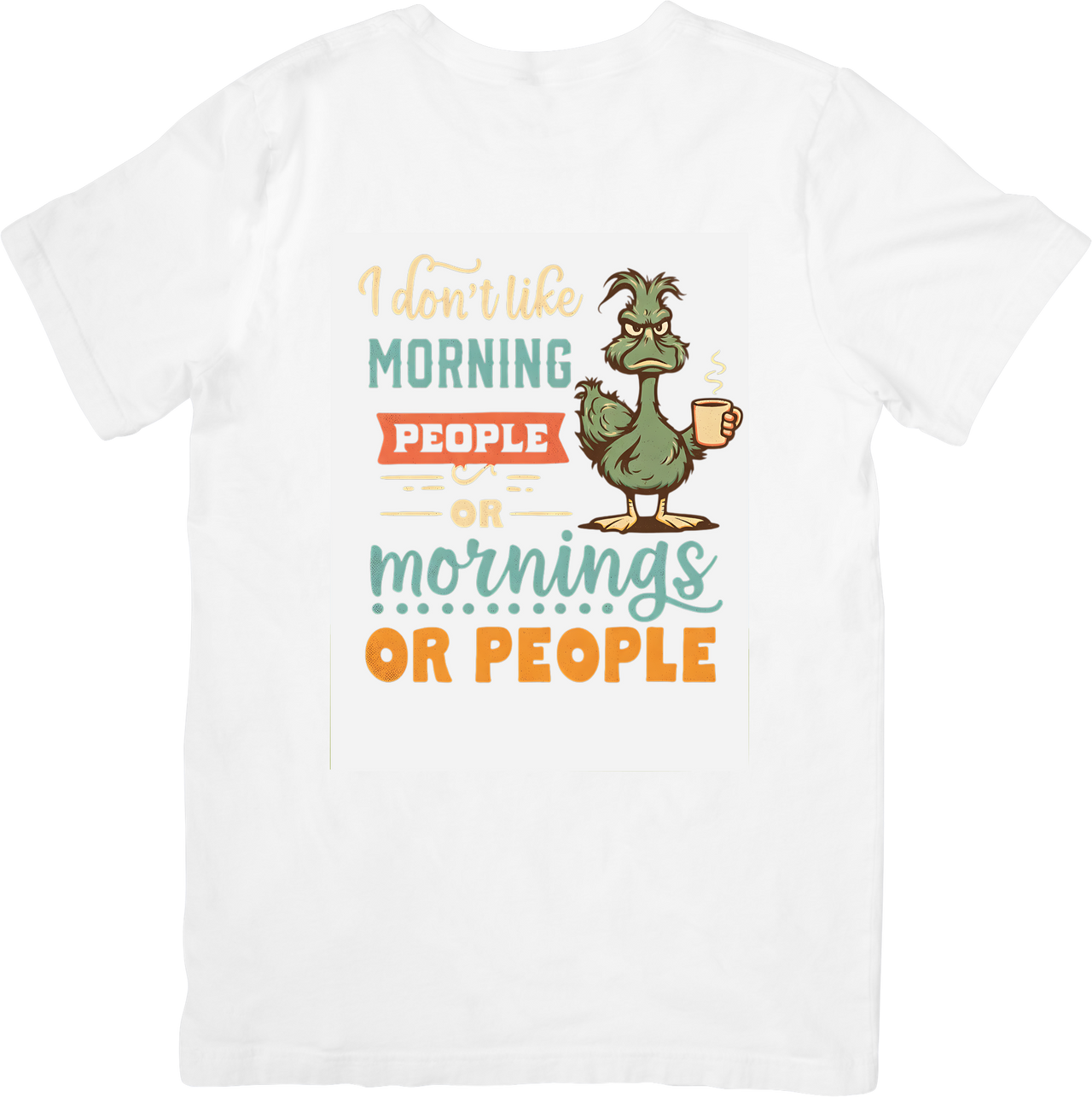 I Don't Like Morning People Grinch T-Shirt | Funny Anti-Morning Graphic Tee | Coffee Gift