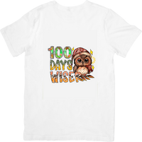 Thumbnail for 100 Days Wiser Owl T-Shirt | Cute School Owl Graphic Tee | 100th Day Gift