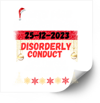 Thumbnail for Disorderly Conduct Christmas Mugshot Sticker | Funny Santa Holiday Vinyl Decal