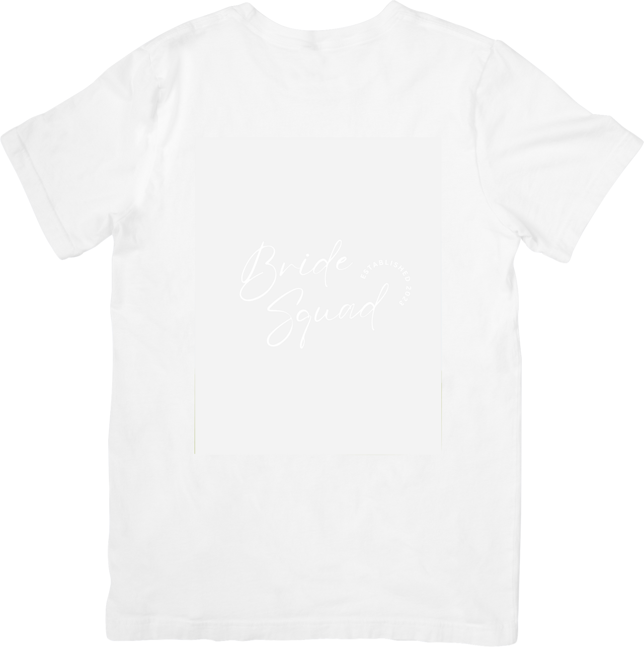 Bride Squad Minimalist T-Shirt | Subtle White Tonal Script Graphic Tee | Bridesmaid Gift