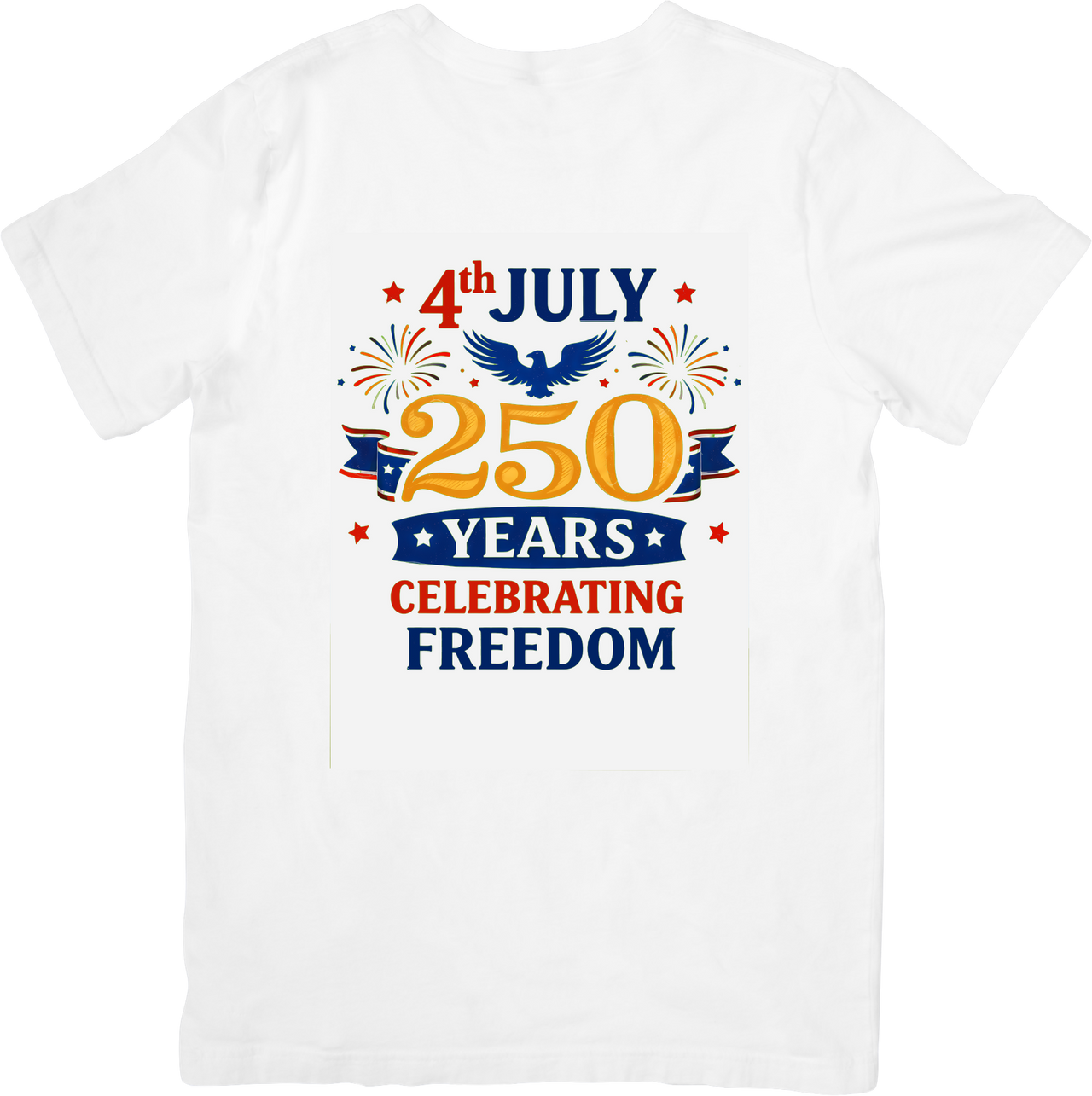 4th July 250 Years Celebrating Freedom T-Shirt | Patriotic Eagle Banner Graphic Tee
