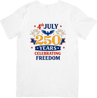 Thumbnail for 4th July 250 Years Celebrating Freedom T-Shirt | Patriotic Eagle Banner Graphic Tee