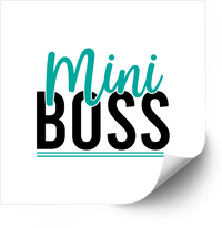 Thumbnail for Mini Boss Teal Black Sticker | Cute Kids Boss Quote Vinyl Decal